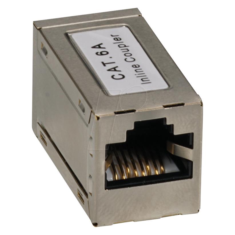 EFB Elektronik Modular-Adapter RJ45 STP, Cat.6A Cat.6AVerbindungskupplung für Netzwerkkabel2x RJ45 Buchsen vollgesc (Netzwerk Kupplung) (37489.2)