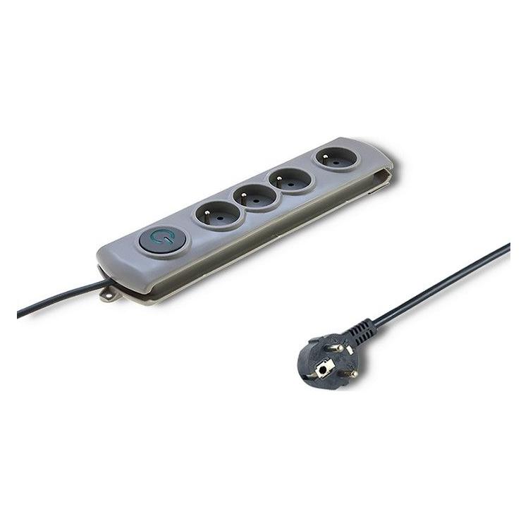 Qoltec 50164 surge protector Grey 4 AC outlet(s) (4x, CEE 7/4, 2.50 m) (50164)