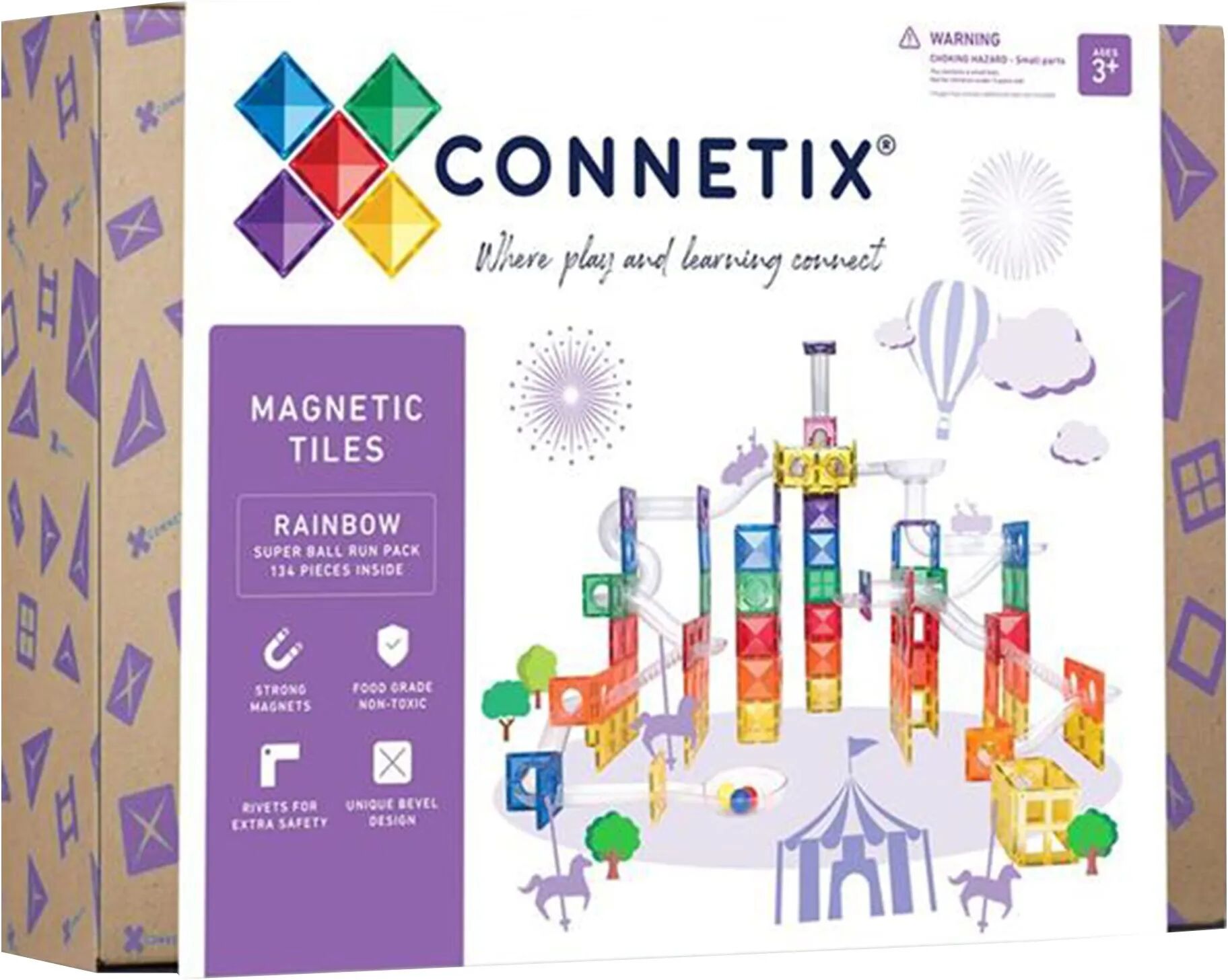 Connetix Super Ball Run pack - 134 pièces Rainbow taille unique
