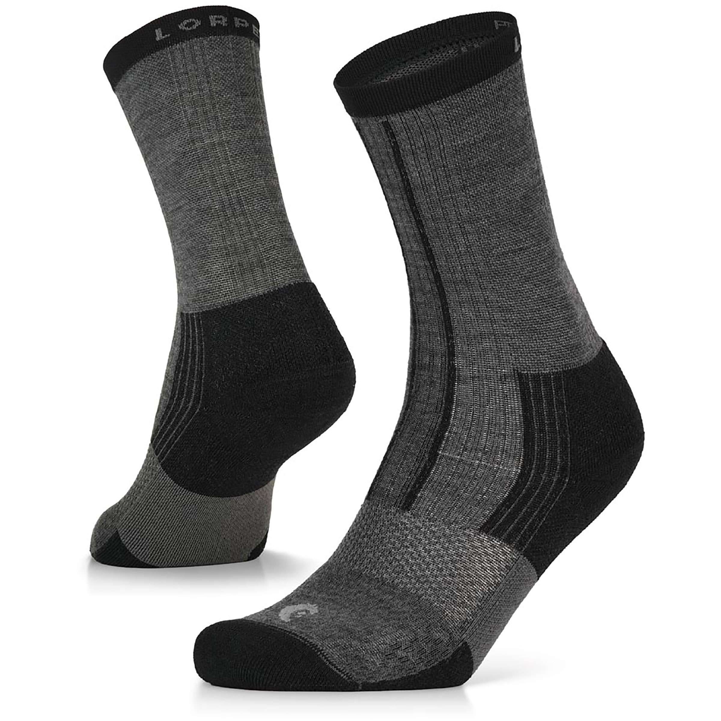 Lorpen Pruc Pro Ultra Run Crew Laufsocken grau Größe 35 Trailrunning Geruchsneutralisierend Merinowolle
