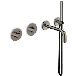 JEE-O slimline 01 Wand-Badkombination mit Thermostat, Umsteller, dark steel, 800-6479 800-6479
