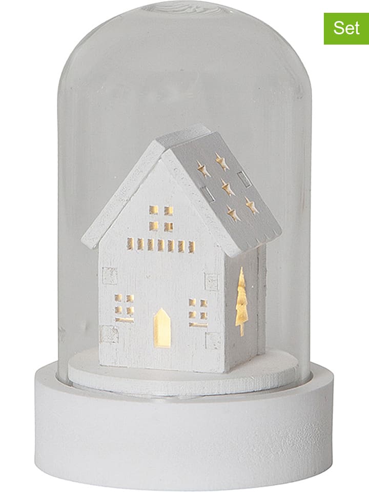 STAR Trading 3er-Set: LED-Dekofiguren "Kupol" in Weiß - (B)5,5 x (H)8,5 cm - onesize