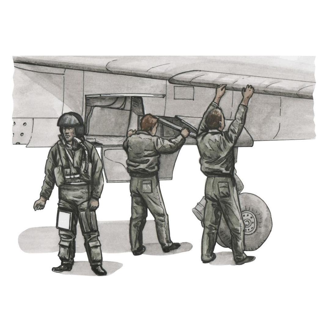 CMK French pilot and two mechanics f.1/72 Special Hobby Mirage F.1C model (129-F72305)