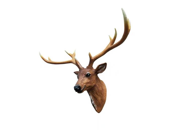 Tête de cerf en résine 3D pour décoration murale, sculpture de tête d'animal moderne pour art décoratif mural, décoration suspendue pour la maison.