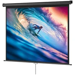 Helloshop26 - Wand-Beamer-Leinwand 181 x 8 x 138 cm automatische Arretierung faltenfreie Oberfläche abdunkelnd Design aus schwarzem 21_0000024