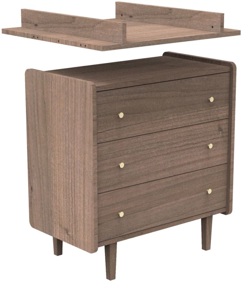 Sauthon Plan à langer pour commode Marron 82x10x77cm