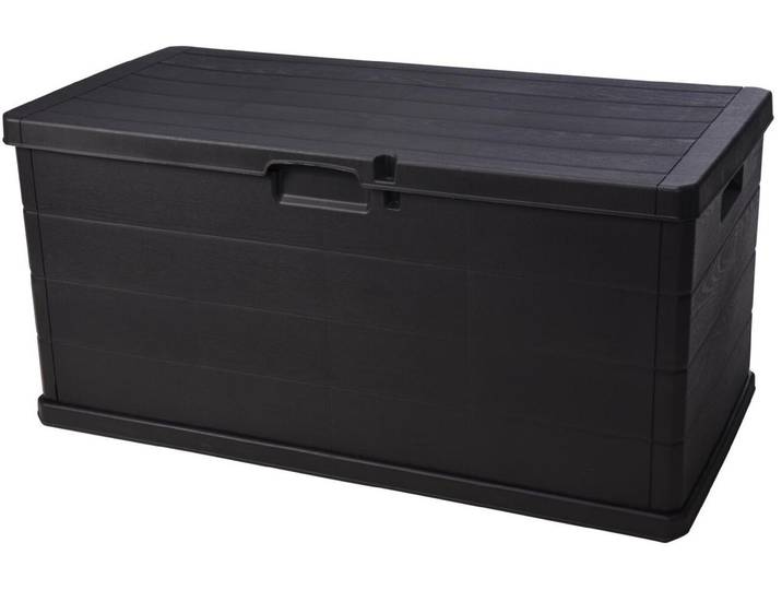 Coffre de rangement extérieur 340L - Coffre de Jardin Anthracite 118x59x57cm - Poignées de transport - Cadenassable