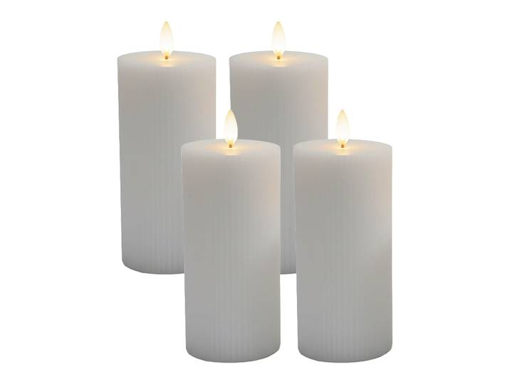 LED Kerzen 4er-Set 18cm Grau