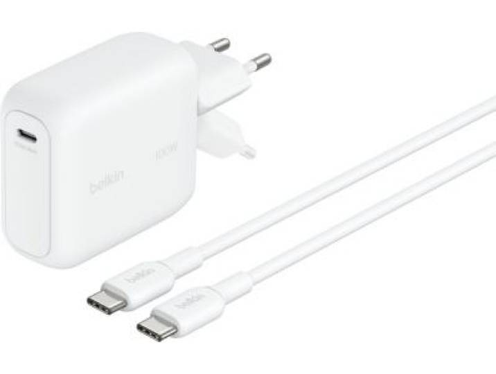 Belkin - Chargeur Secteur 100w Gan Usb-C Repliable Blanc