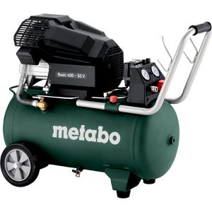 Metabo Kompressor Basic 400-50 V, 75 dB(A), 2300 W, 230V, 10 bar, mit Druckminderer & Manometer, Kesselinhalt 50L