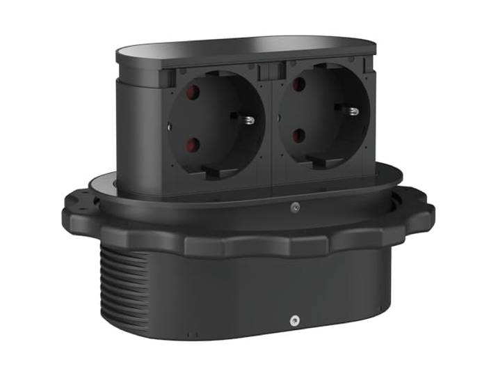 HPF Steckdosenelement Piccolino 2 Stk. Schukosteckdosen, schwarz