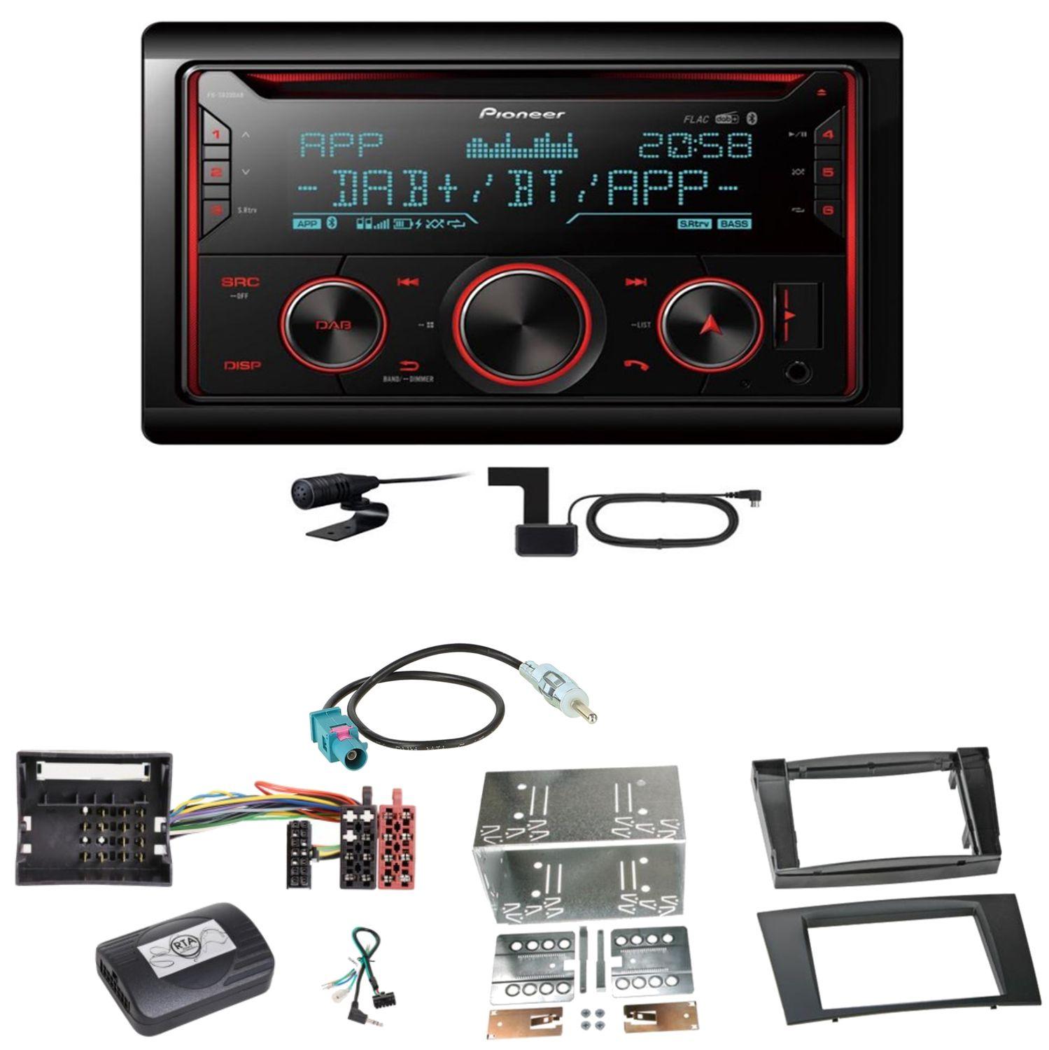 Pioneer FH-S820DAB DAB+ Bluetooth FLAC USB Einbauset für Mercedes W211 CLS W219