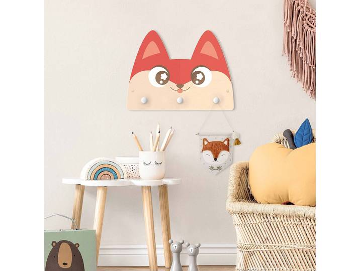 Kindergarderobe Herr Fuchs 40 x 30 x 1cm Orange