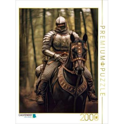 CALVENDO Puzzle Mittelalter mit Drachen, Rittern und Burgen | 2000 Teile Lege-Größe 90x67cm Foto-Puzzle für glückliche Stunden