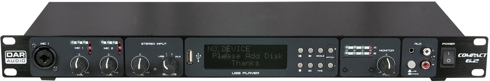 DAP Audio Compact 6.2 6-Kanal-1he-Installationsmischer/player