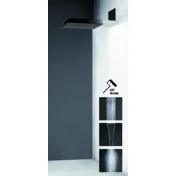 Gessi Minimali, Multifunktions-Duschsystem 500x500 Strahlart Regen/Schwall/Nebel inklusive Befestigung Wandmontage, 57917710, Farbe: Messing PVD
