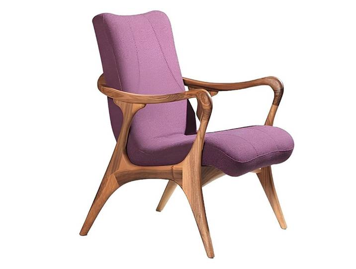 Xlmoebel Sessel Lila Polster-Sitzmöbel mit Holzgestell für modernes Wohnen (Sessel), Hergestellt in Europa