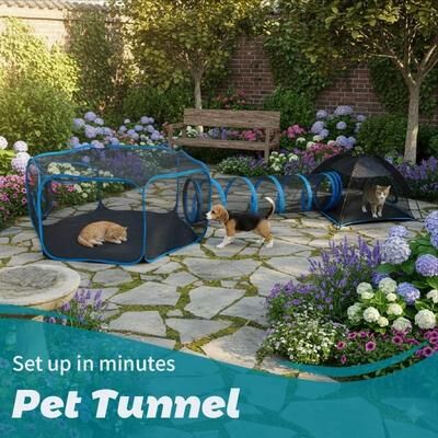 Uplift Essentials 3 in 1 Portable Mesh Pet Playhouse & Tunnel System 3 in 1 Portable Mesh Pet Playhouse & Tunnel System