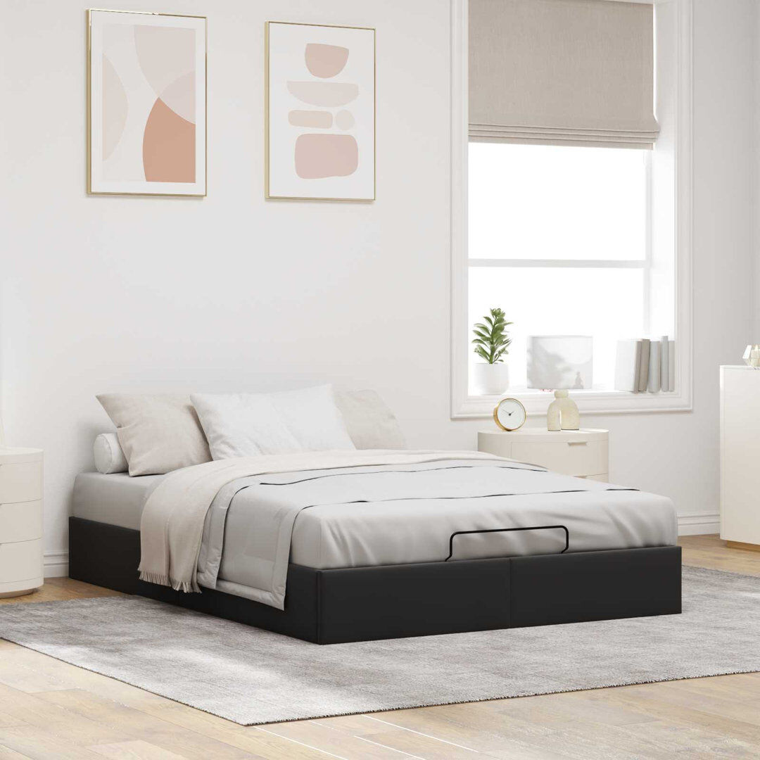 Brayden Studio Ottoman Bed Black Kingsize (5')