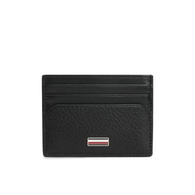 Kartenetui TOMMY HILFIGER "TH CENTRAL CC HOLDER", Damen, schwarz, Leder, Kleinlederwaren, Minigeldbeutel, Portemonnaie zum Aufklappen