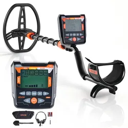 VEVOR Metalldetektor für Erwachsene 254 mm, Profi Metallsuchgerät mit 5 Modi, Hochpräziser Golddetektor, IP68 Wasserdichte Suchspule mit Display, Kopfhörer, Verstellbare Länge, zur Goldsuche