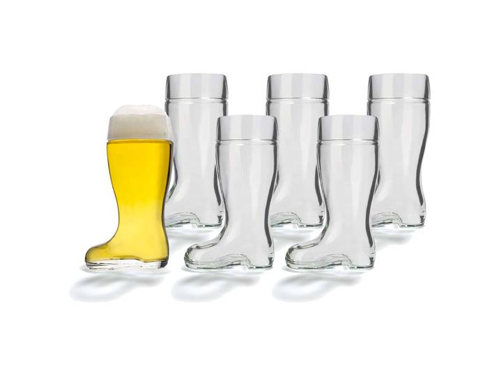 Bierglas STÖLZLE Biergläser Stiefel 500 ml 6er Set transparent , bunt (transparent), Glas, Trinkgefäße, Bierglas