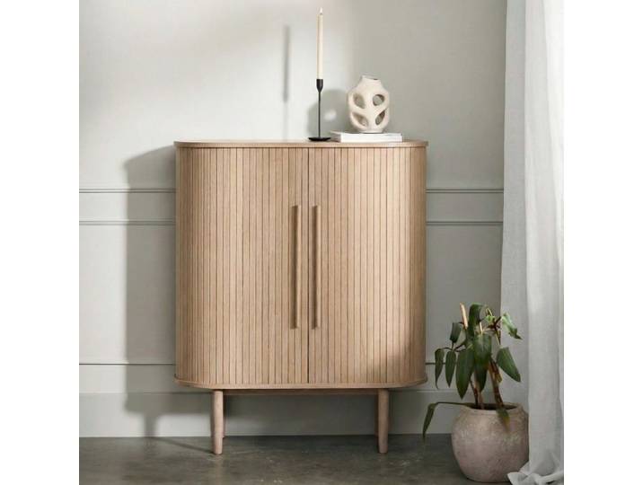 Buffet haut à 1 porte - Meta - 100 cm - Chêne blanchi