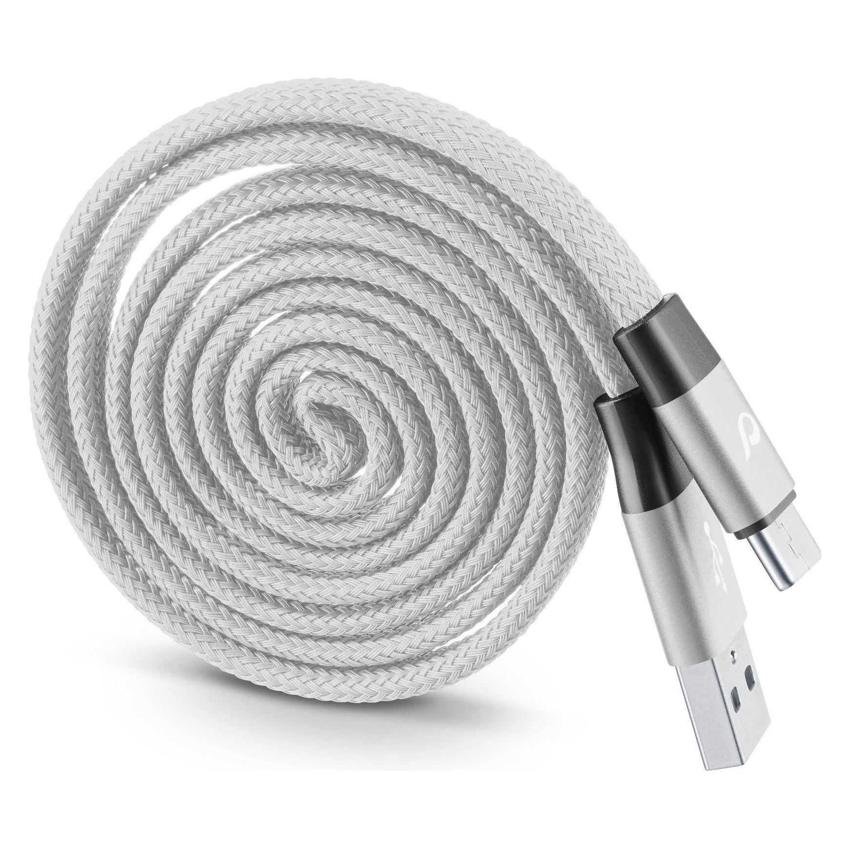 Cellularline Retractable USB-C cable, grey (1 m, USB 2.0) (8018080333446)