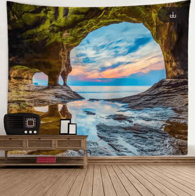 Inspire Picks 3D Window Scenery Tapestry Nature Wall Mural Background Decor 15 230x150cm