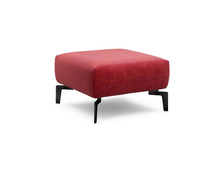Sensoo Hocker Cosy, Rot, Metall, 70x70x46 cm, Stoffauswahl, Wohnzimmer, Hocker, Sitzhocker