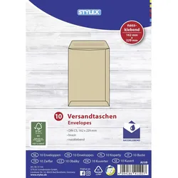 Stylex 665912 Versandtaschen DIN C5 haftklebend braun 10 Stück
