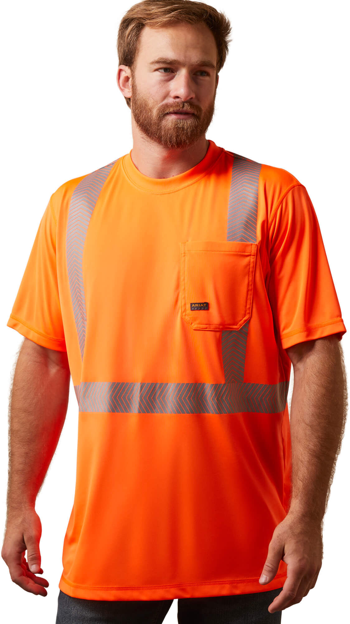 Men's Rebar Hi-Vis ANSI T-Shirt in Orange, Size: Medium by Ariat