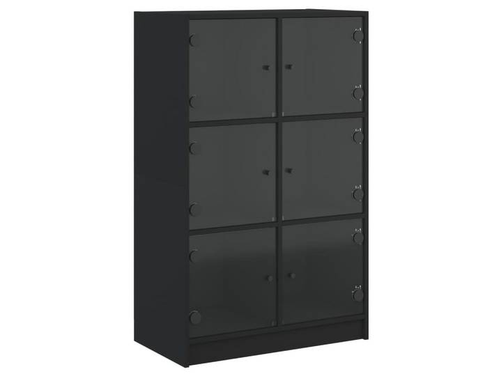 vidaXL Highboard Highboard mit Türen Schwarz 68x37x109 cm Holzwerkstoff (1 St)