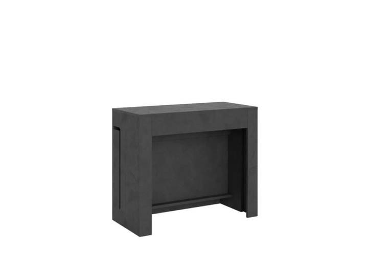 Console extensible - ELIA - Anthracite - 302 cm - 14 places - Mélamine