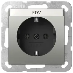 Gira SCHUKO-Steckdose 16 A 250 V~ mit Beschriftungsfeld (Edelstahl)