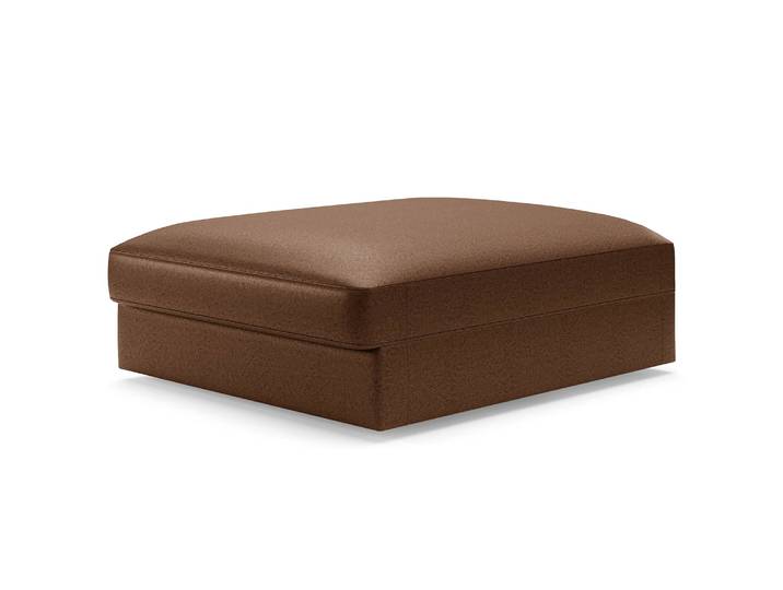 Repose-pieds capitonné grand Marron Microfibre Taeko Moderne