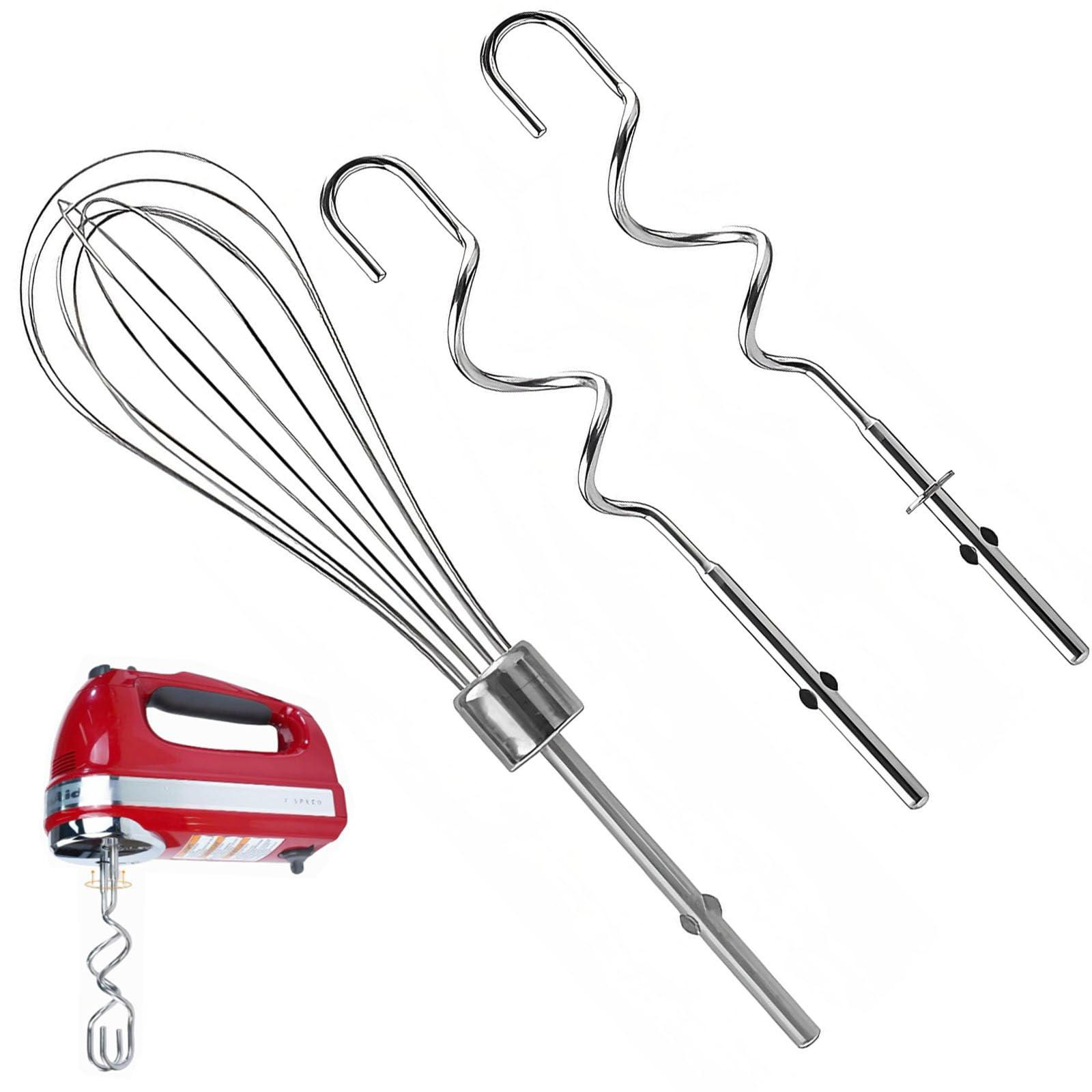Selius Set van 3 handmixer-accessoires met roestvrij stalen kneedhaak en garde-opzetstuk