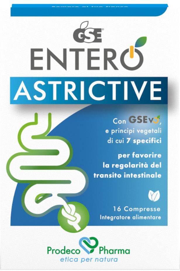 PRODECO PHARMA Srl GSE Entero Astrictive, Integratore per Transito Intestinale, 16 Compresse – Regolarità Intestinale, GSEvo