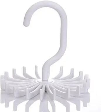 Uplift Picks 360 Degree Rotating Scarf Organizer Hanger With 20 Hooks For Ties And Belts white 1 Pc