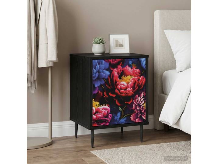 vidaXL Nachttisch KIEL Schwarz Eichen-Optik 36 x 33 x 51 cm