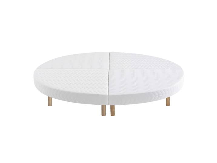 Sommier rond tapissier blanc 13 cm Lune - SOMEO diamètre 215 QUART