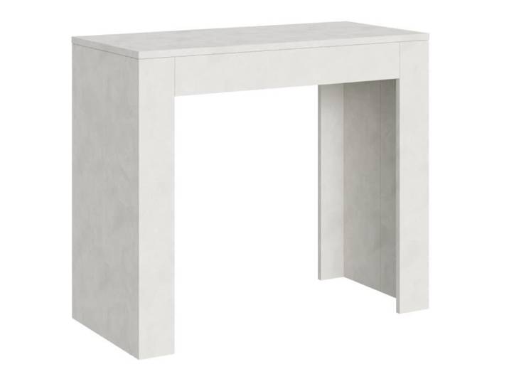 Console extensible bois blanc spatulé 8 places 42 à 198 cm Luido