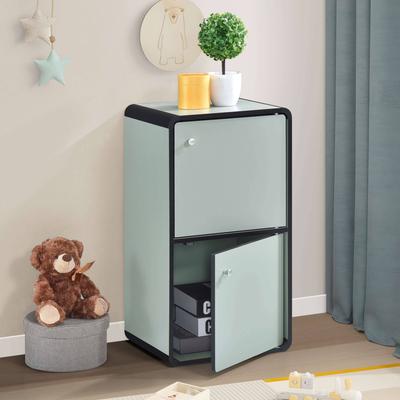 InRoom Designs 2-Door Storage Cabinet, Enclosed Multi-Tier Shelving, Freestanding Organizer for Living Room and Home Office
