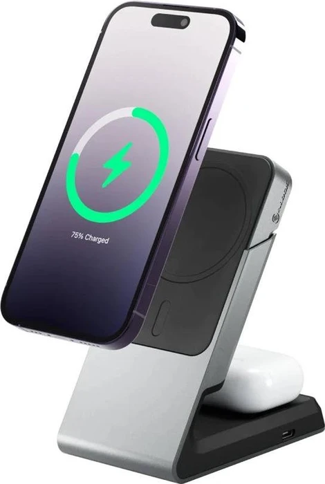 Alogic Ladegerät 15W 2in1 mit Halterung mag. Qi schwarz