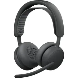 Logitech 981-001493, Kabellos, Graphit (Kabelgebunden, Kabellos, USB-C, Microsoft Teams), Office Headset, Schwarz, Grau