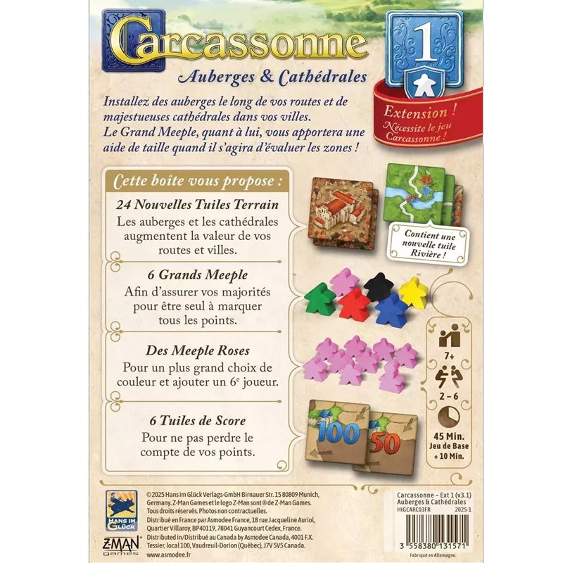 Hans im gluck Carcassonne : Auberges et Cathédrales 2025 (Ext 1)