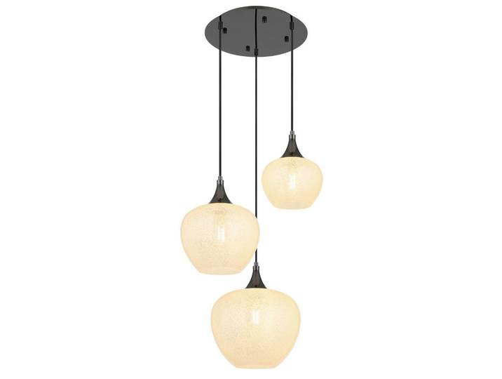 Globo Hängeleuchte, Klar, Schwarz, Chromfarben, Metall, Kunststoff, Glas, 120 cm, CE, Lampen & Leuchten, Innenbeleuchtung, Hängelampen, Pendelleuchte