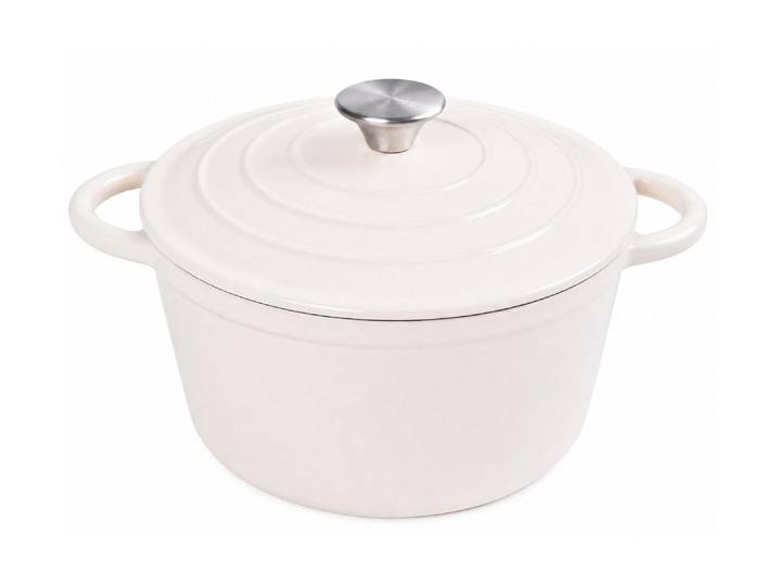 Bräter COCON COCON Bräter Gusseisen 4 L , beige, H:11,5cm Ø:24cm, Töpfe, Bräter