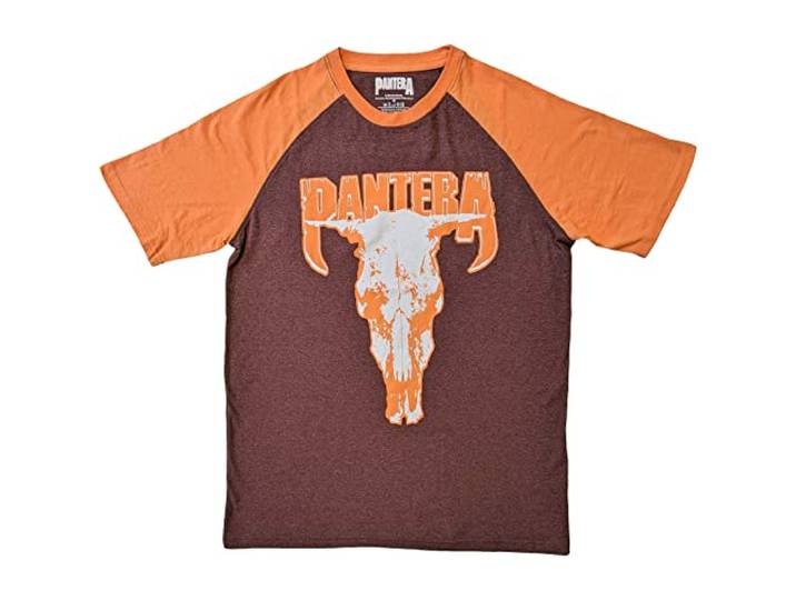 Pantera T-shirt Skull Band Logo Officiële Unisex Raglan Bruin, Bruin, M