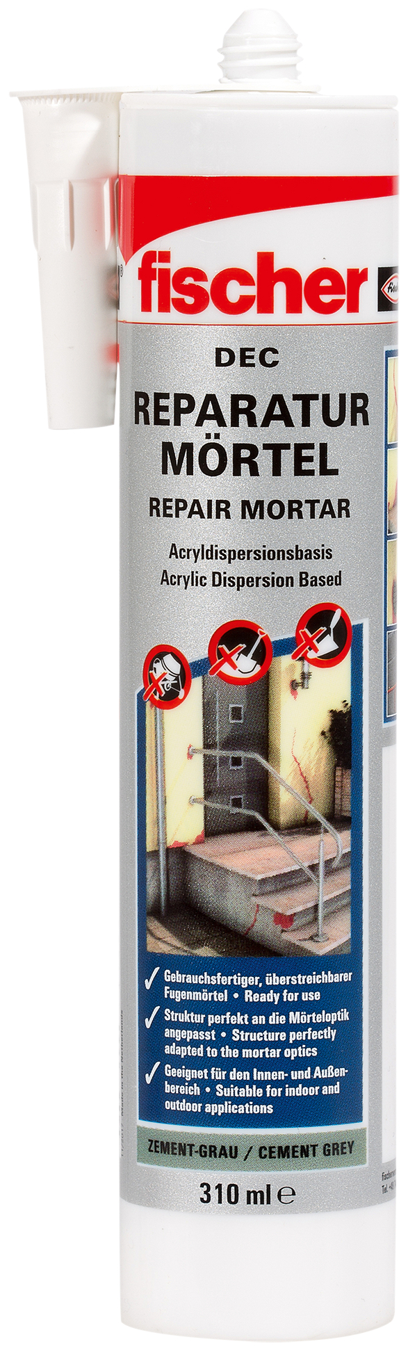 fischer Deutschland Vertriebs GmbH fischer Reparaturmörtel DEC zementgrau 310 ml 534474